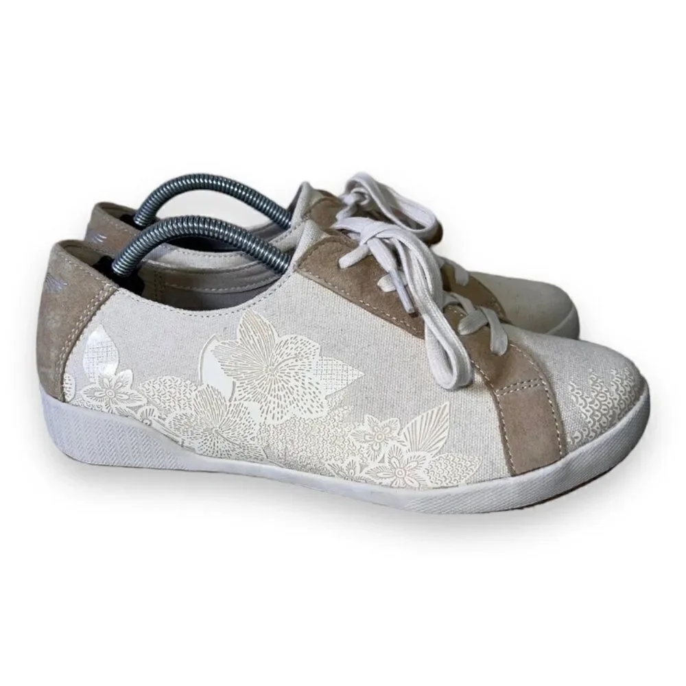 Dansko‎ Olisa Floral Print Sneakers Beige/Tan 47100303303 Women's 7.5-8